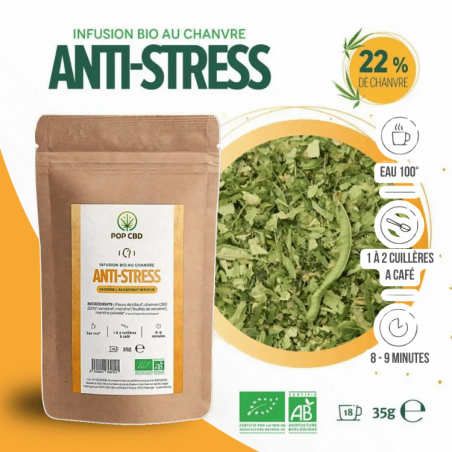 Tisane Chanvre BIO Anti-Stress 35g en vrac | 22% | Pop CBD