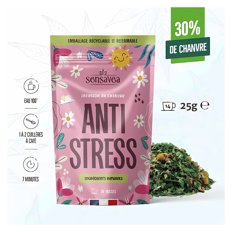 Tisane Chanvre BIO Anti-Stress 25g en vrac | 30% | Sensavea