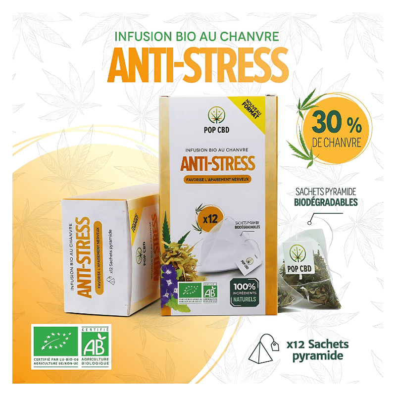 Tisane Chanvre BIO Anti-Stress x12 sachets | 30% | Pop CBD