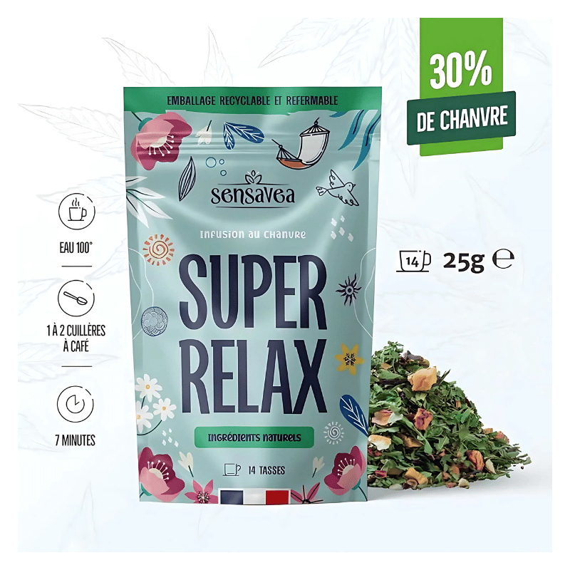 Tisane Chanvre BIO Super Relax 25g en vrac | 30% | Sensavea