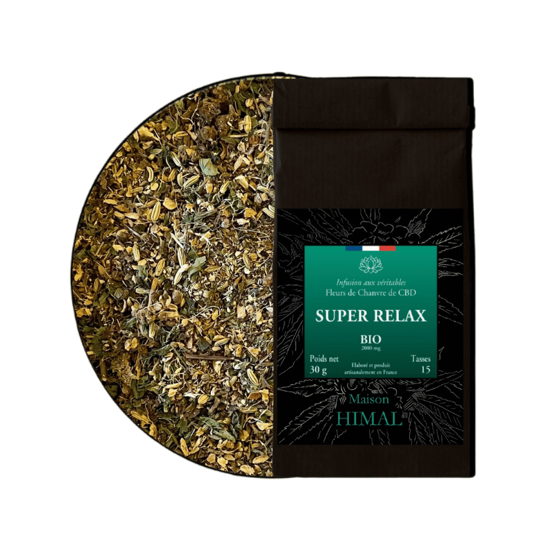 Tisane CBD BIO Super Relax 30g en vrac | 38% | Maison Himal