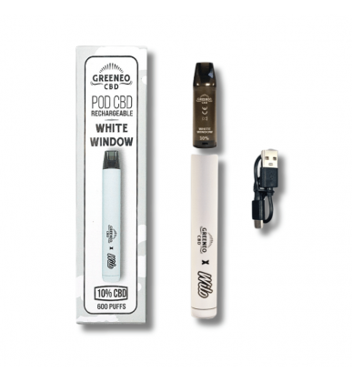 Vape Pen CBD Pod White Window | 10% | Greeneo