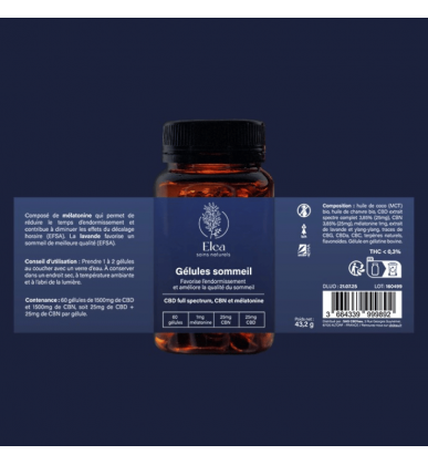 Gélules CBD & CBN Sommeil x60 | 25mg | Elea