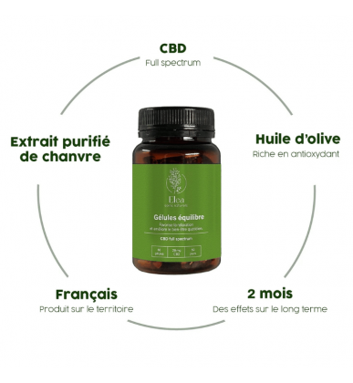 Gélules CBD Équilibre x60 | 20mg | Elea