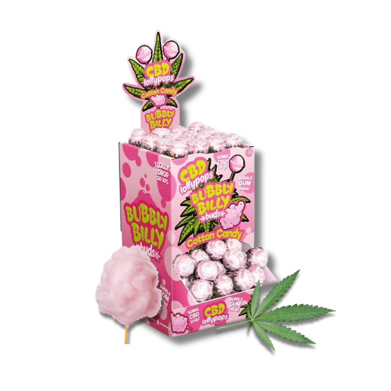 Sucettes CBD Coton Candy x100 | 10mg | Bubbly Billy