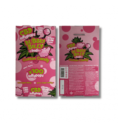 Sucettes CBD Coton Candy x100 | 10mg | Bubbly Billy