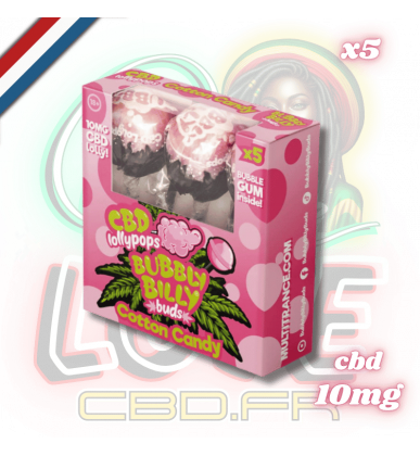 Sucettes CBD Coton Candy x5 | 10mg | Bubbly Billy