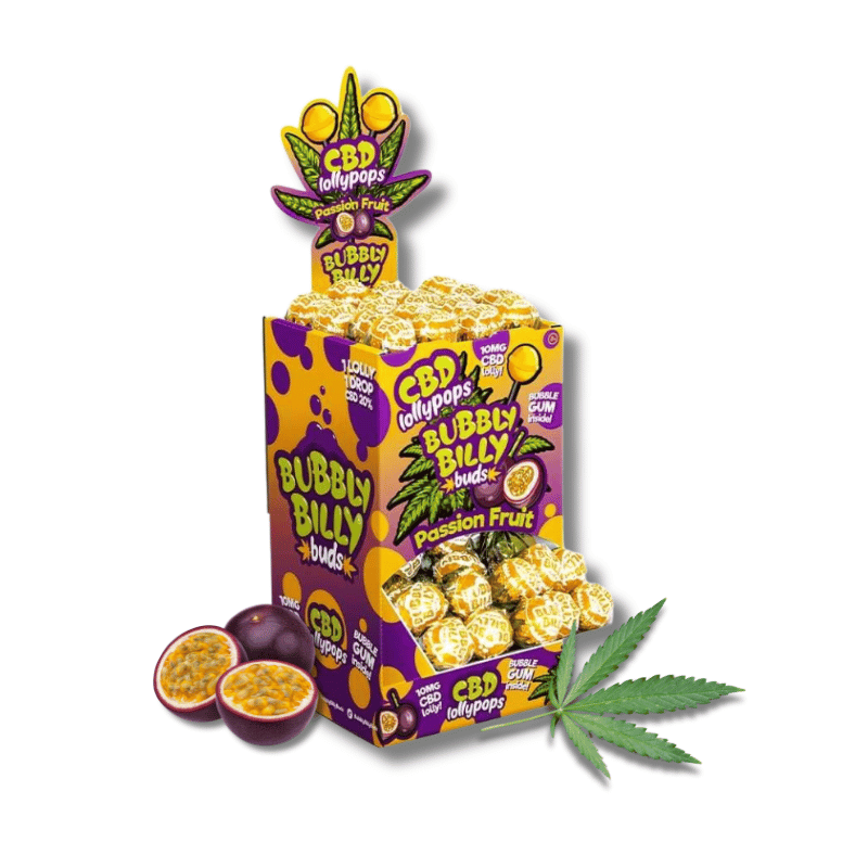 Sucettes CBD Passion Fruit x100 | 10mg | Bubbly Billy
