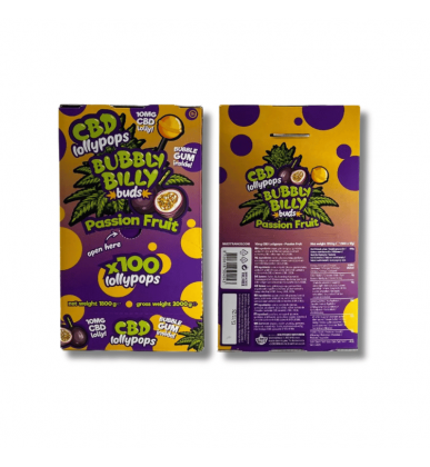 Sucettes CBD Passion Fruit x100 | 10mg | Bubbly Billy