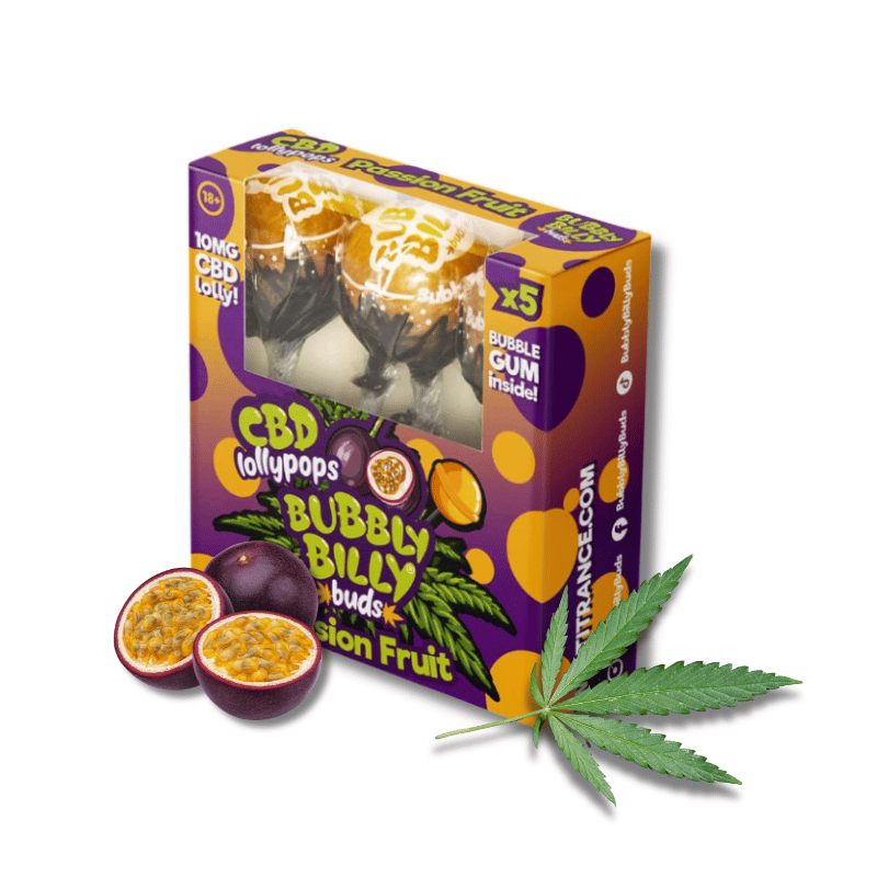 Sucettes CBD Passion Fruit x5 | 10mg | Bubbly Billy