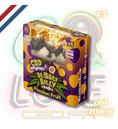 Sucettes CBD Passion Fruit x5 | 10mg | Bubbly Billy