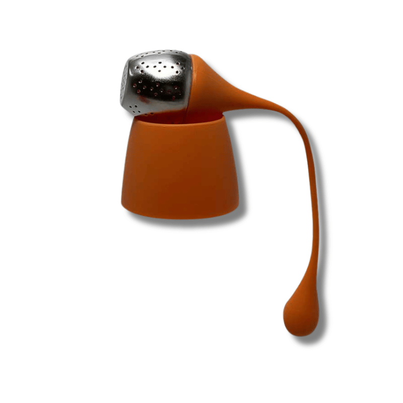 Infuseur boule à thé avec support Orange | Acier inoxydable et Silicone | 