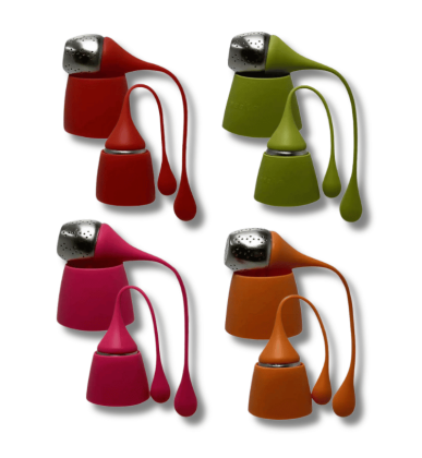 Infuseur boule à thé avec support Rose | Acier inoxydable et Silicone | 
