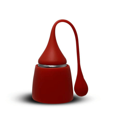 Infuseur boule à thé avec support Rouge | Acier inoxydable et Silicone | 