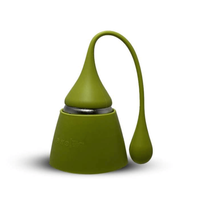 Infuseur boule à thé avec support Vert | Acier inoxydable et Silicone | 