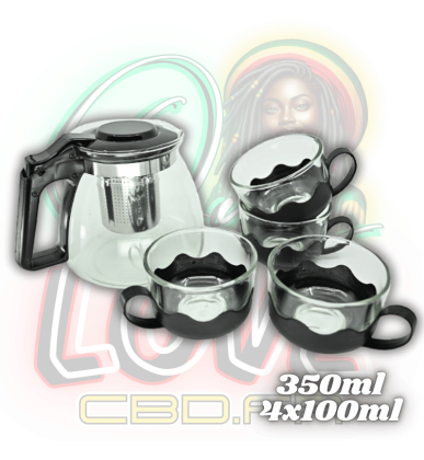 Set d'infusion Théière & Tasses | Verre/Inox | 