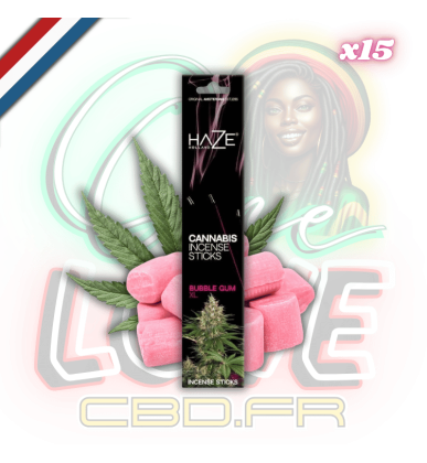 Bâtons d'encens Cannabis Bubblegum XL x15 | Haze
