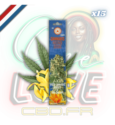 Bâtons d'encens Fresh Cannabis Leaves & Nag Champa x15 | Multitrance
