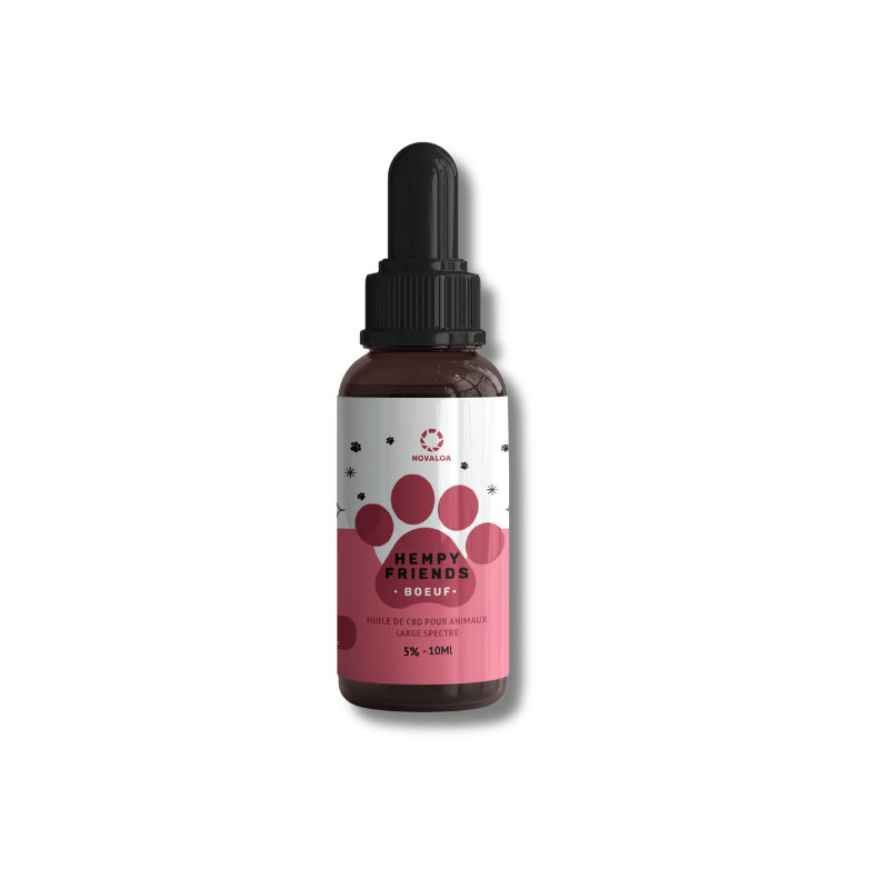 Huile CBD BIO pour Animaux au Bœuf | 5% | Novaloa