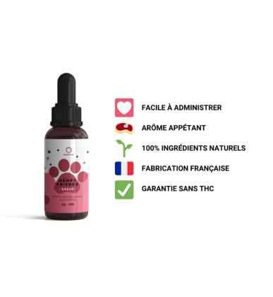 Huile CBD BIO pour Animaux au Bœuf | 5% | Novaloa