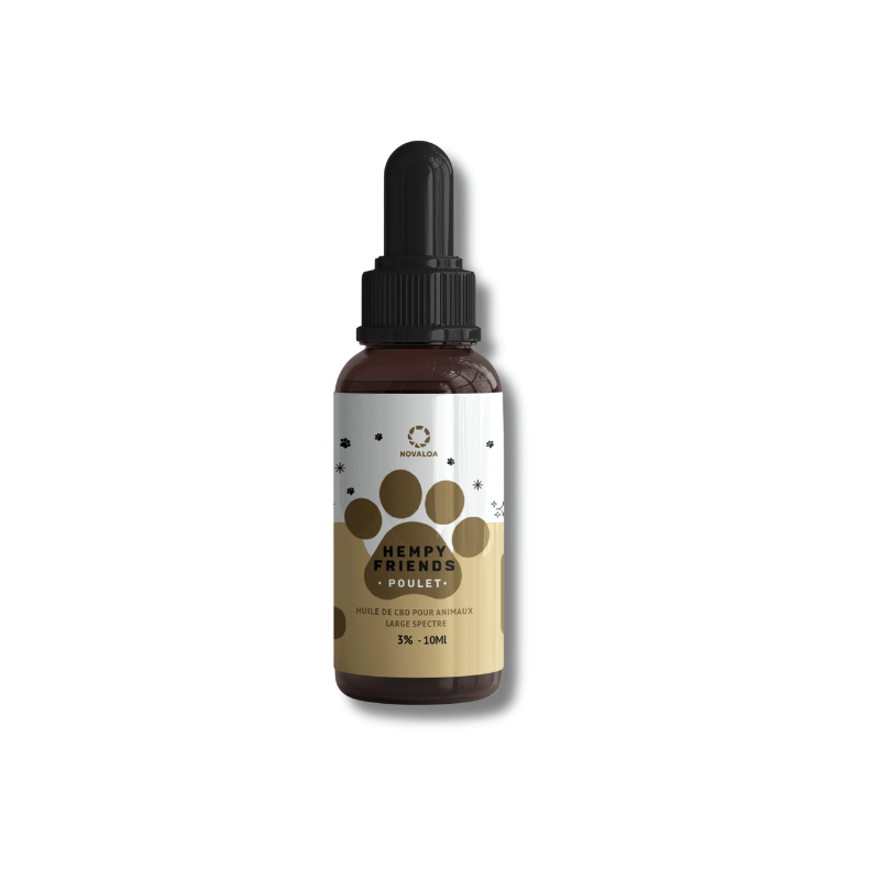 Huile CBD BIO pour Animaux au Poulet | 3% | Novaloa