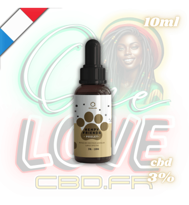 Huile CBD BIO pour Animaux au Poulet | 3% | Novaloa