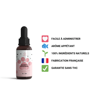 Huile CBD BIO pour Animaux au Saumon | 3% | Novaloa