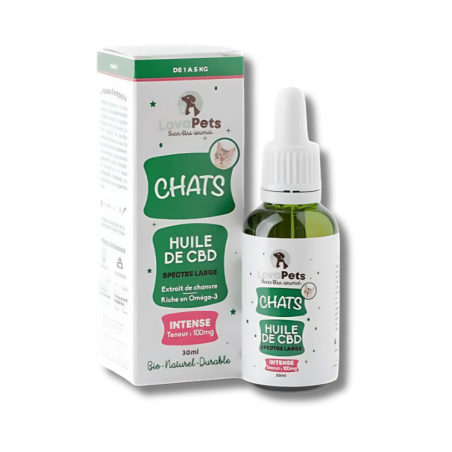 Huile CBD BIO pour Chat | 100mg | LovaPets