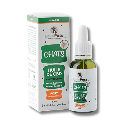 Huile CBD BIO pour Chat | 50mg | LovaPets