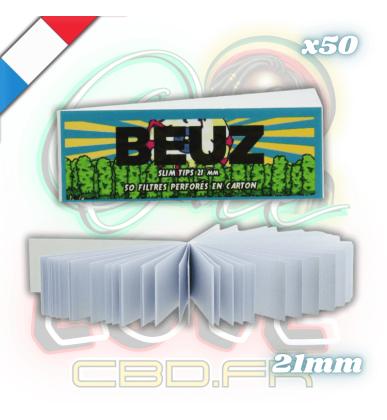 Filtres Carton perforés blanchis Skeleton | Lot de 50x50 | Beuz