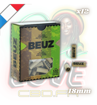 Filtres Carton pré-roulés | Lot de 12x120 | Beuz