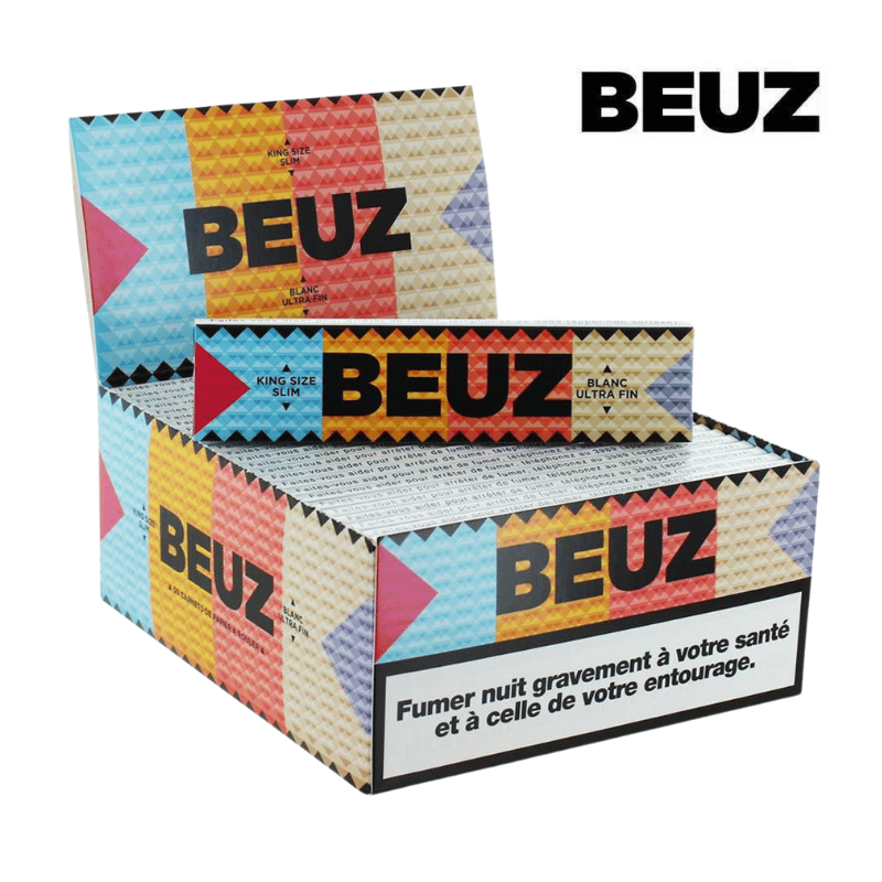 Feuilles Slim King Size blanchies | Lot de 50x32 | Beuz