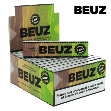 Feuilles Slim King Size non blanchies + filtres Brown | Lot de 24x32 | Beuz Feuilles Slim King Size non blanchies + filtres Brown | Lot de 24x32 | Beuz