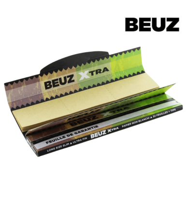 Feuilles Slim Long Size non blanchies + filtres Xtra | Lot de 24x32 | Beuz