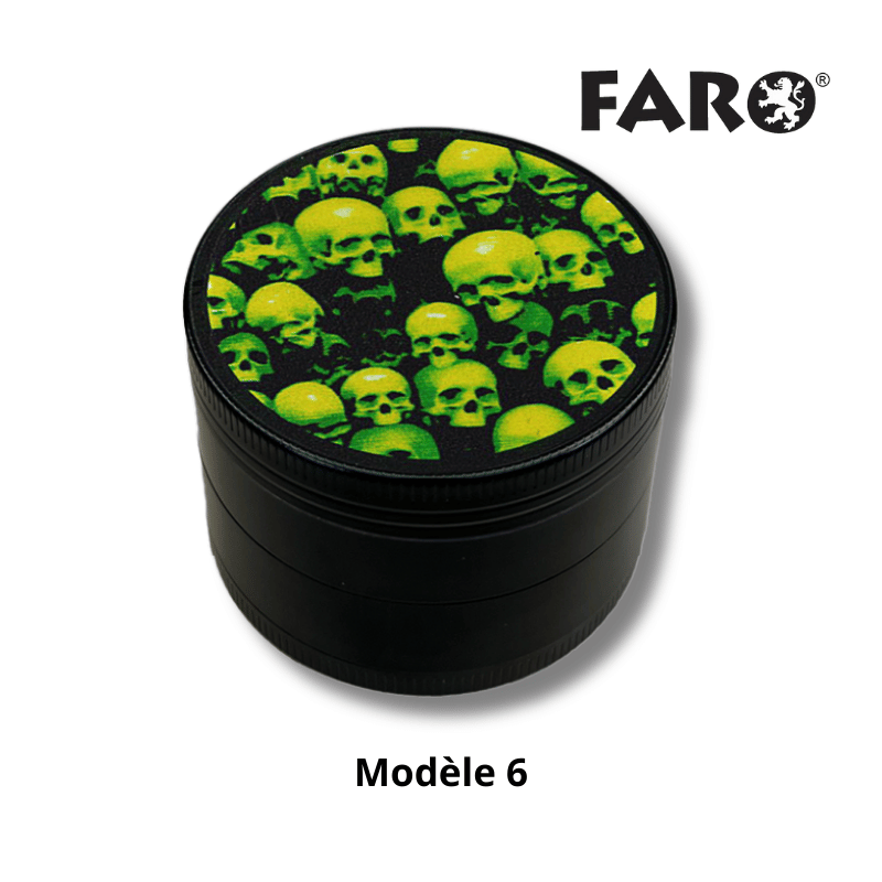 Grinder métal 50mm Green Skulls 6 | 5 parties | Faro