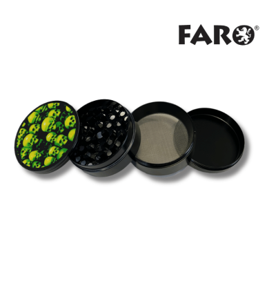 Grinder métal 50mm Green Skulls 6 | 5 parties | Faro