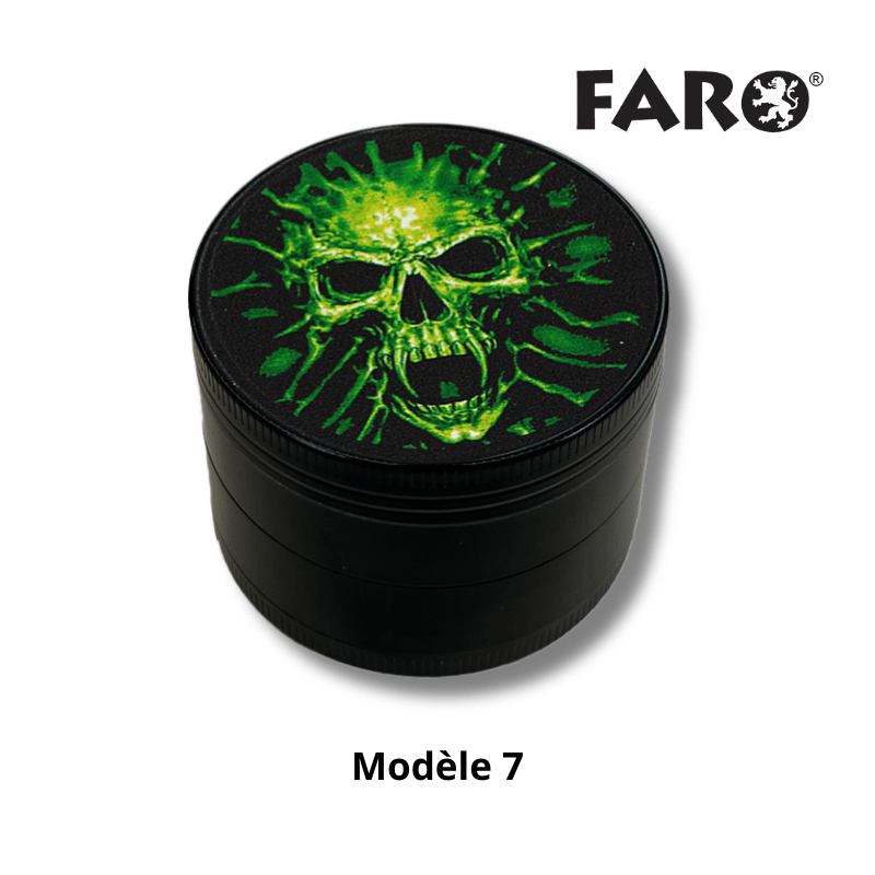 Grinder métal 50mm Green Skulls 7 | 5 parties | Faro