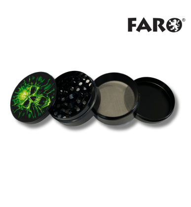 Grinder métal 50mm Green Skulls 7 | 5 parties | Faro