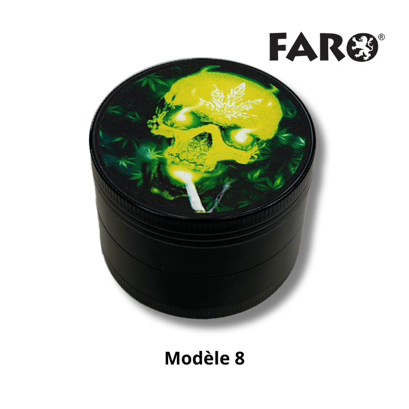 Grinder métal 50mm Green Skulls 8 | 5 parties | Faro