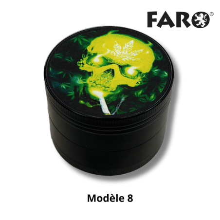 Grinder métal 50mm Green Skulls 8 | 5 parties | Faro