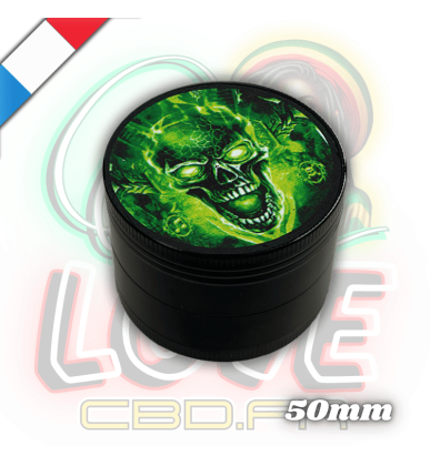 Grinder métal 50mm Green Skulls 9 | 5 parties | Faro