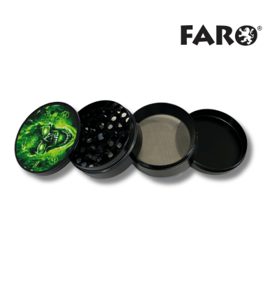 Grinder métal 50mm Green Skulls 9 | 5 parties | Faro